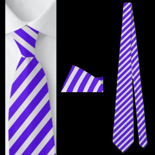 White And Blue Striped Abstract Pattern Neck Tie