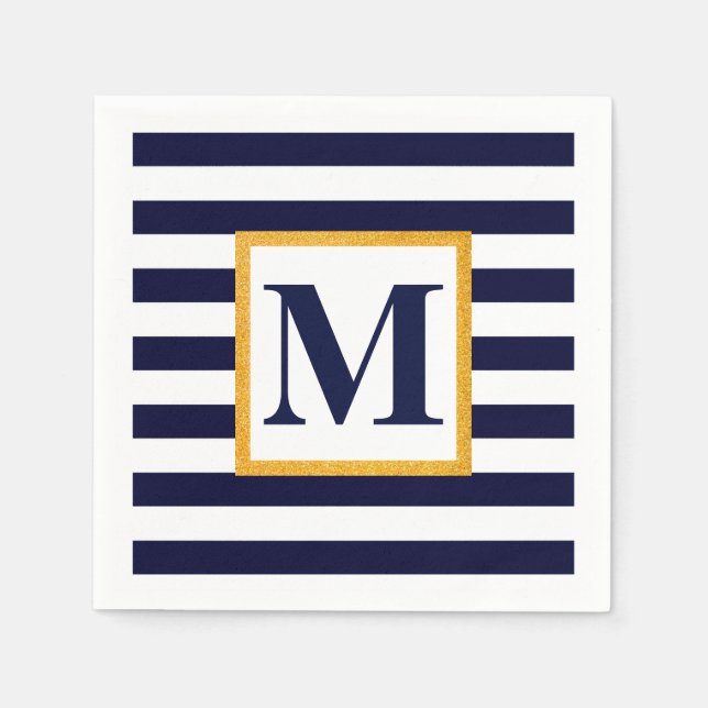 White and Blue Stripes Napkin (Front)