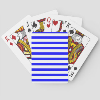 White and Blue Stripes Playing Cards
