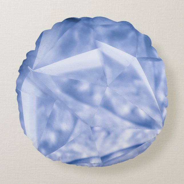 White and blue suit jacket round cushion (Front)