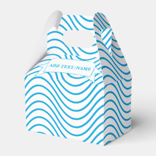 White And Blue Wave Pattern Custom Favour Box
