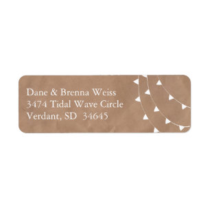 White and Brown Banner Bunting Return Address
