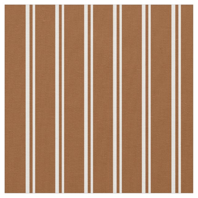 White and Brown Coloured Pattern of Stripes Fabric (Close Up)