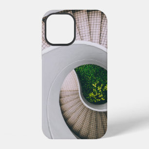 WHITE AND BROWN CONCRETE SPIRAL STAIRS iPhone 12 CASE
