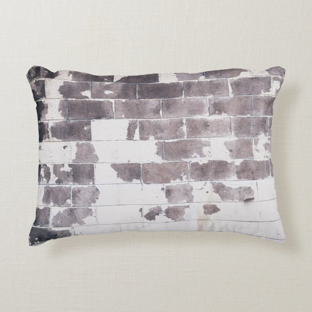 White and brown concrete wall decorative cushion (Front)