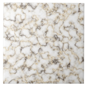 White and Brown Faux Marble Granite  Tile