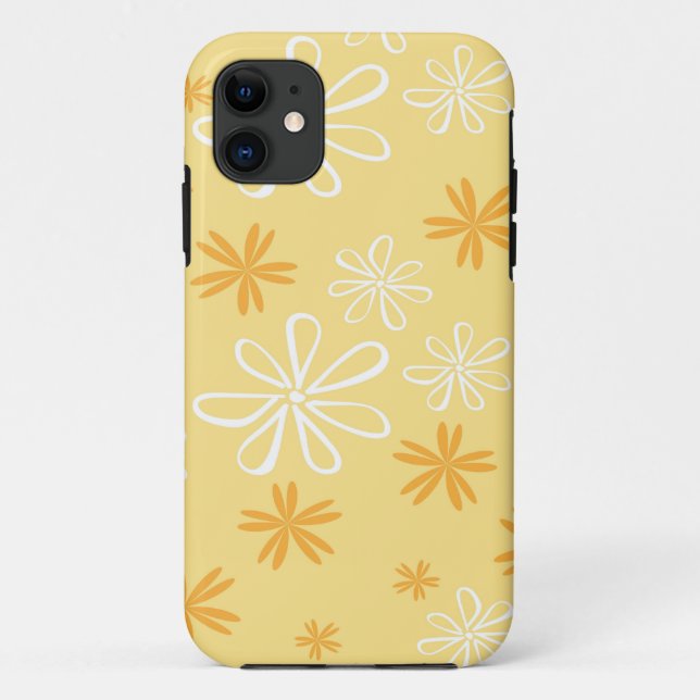white and brown floral pattern throw pillow Case-Mate iPhone case (Back)