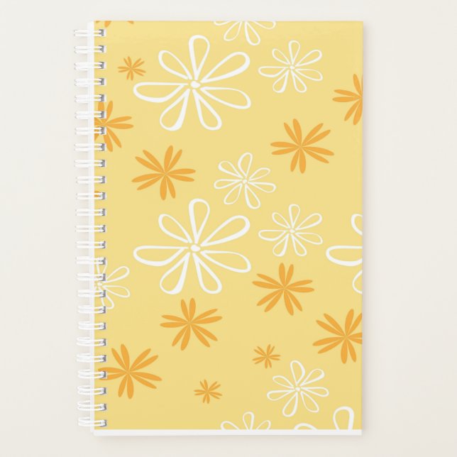white and brown floral pattern throw pillow planner (Front)