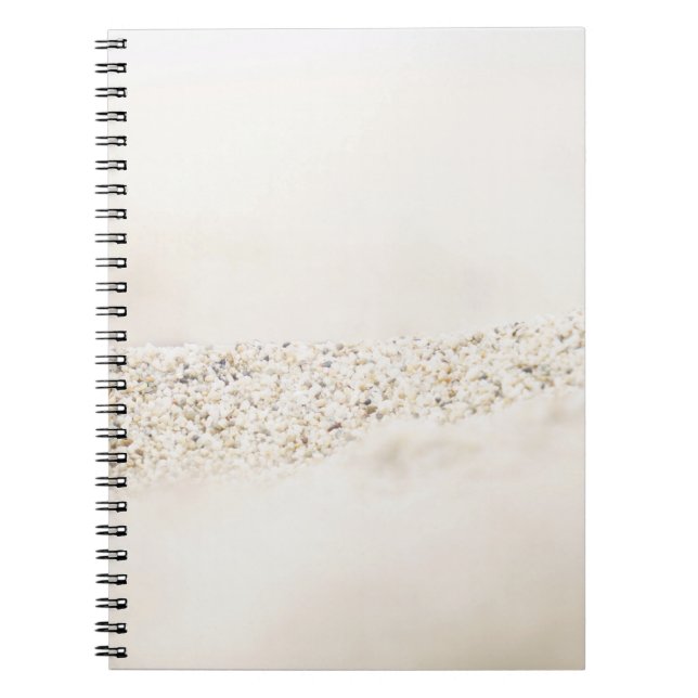 White and brown floral textile notebook (Front)