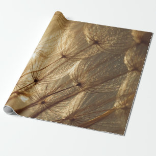 White and brown floral textile wrapping paper