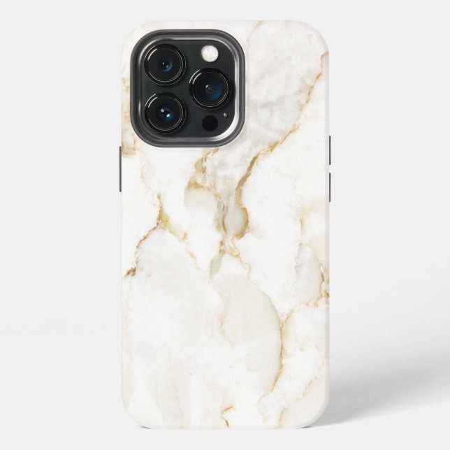 White and Brown Marble Pattern  iPhone Case (Back)