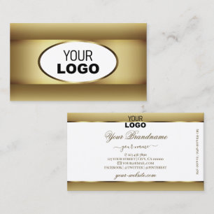 White and Brown Ombre Logo Dark Gold Decor Frame Business Card