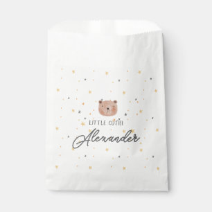 White and Brown Watercolor Cute Baby Shower Favour Bags