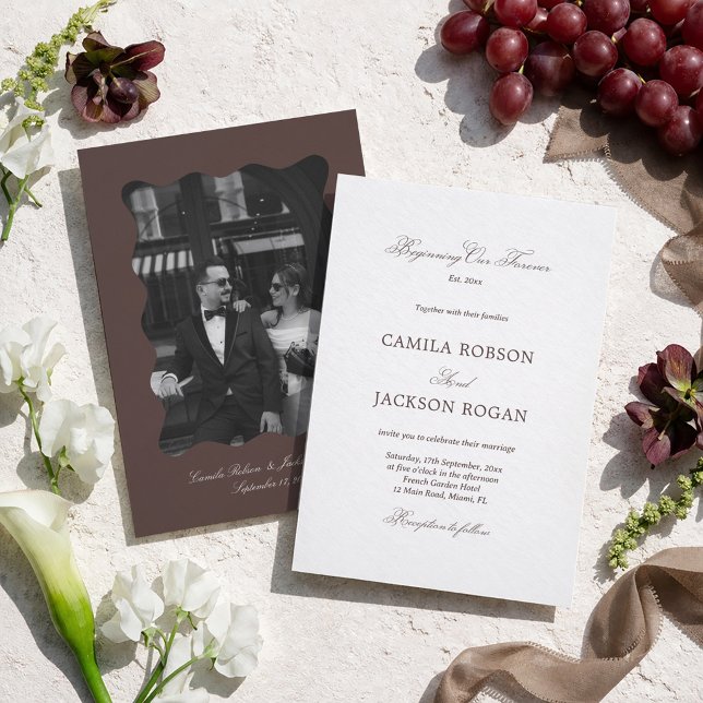White and Brown Wedding  Invitation (Creator Uploaded)