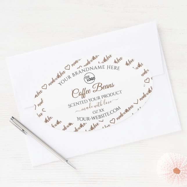 White and Brown Word Cloud Product Labels Add Logo (Envelope)