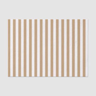 White and Camel Brown Stripes Tissue Paper