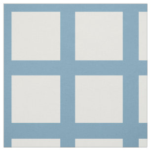 White and Carolina Blue Windowpane Squares Fabric