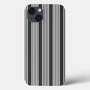 White and charcoal five stripes pattern iPhone 13 case