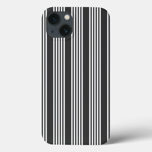 White and charcoal five stripes pattern Case-Mate iPhone case (Back)