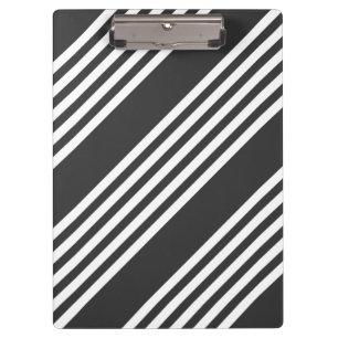 White and charcoal five stripes pattern clipboard