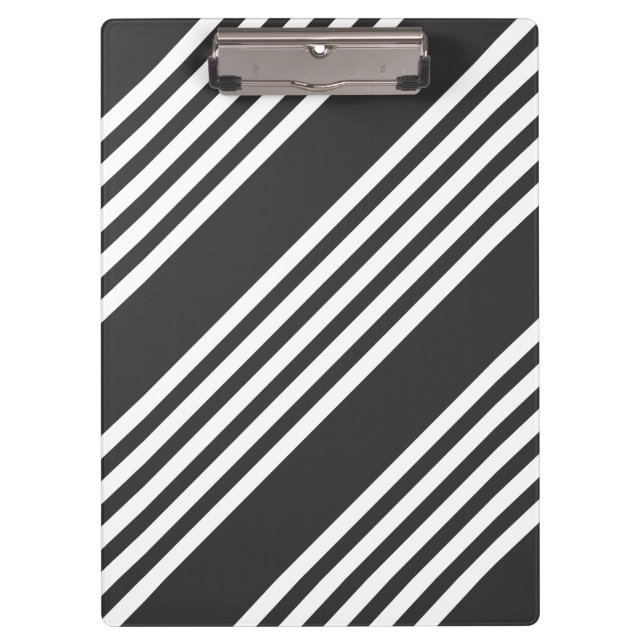 White and charcoal five stripes pattern clipboard (Front)