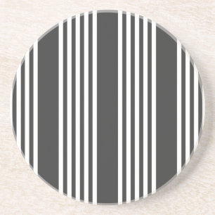 White and charcoal five stripes pattern coaster