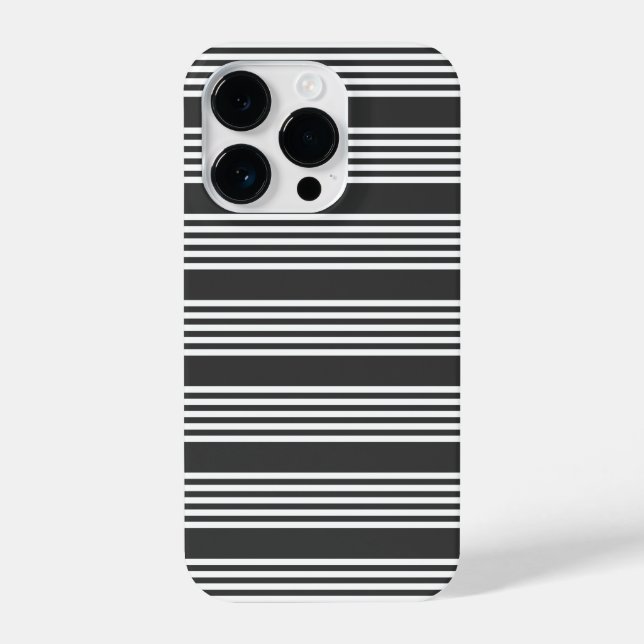 White and charcoal five stripes pattern iPhone case (Back)