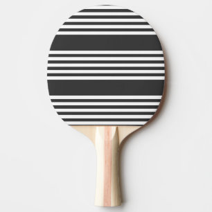 White and charcoal five stripes pattern ping pong paddle