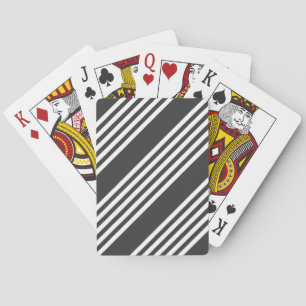White and charcoal five stripes pattern playing cards