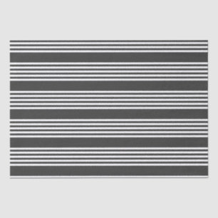 White and charcoal five stripes pattern tissue paper