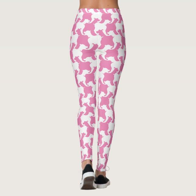 White and Choose colour Houndstooth dogs leggings (Back)
