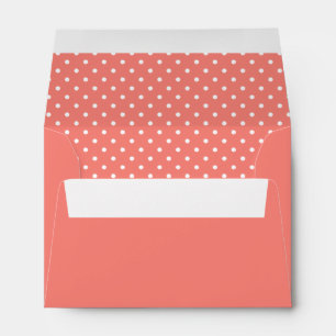 White and Coral Pink Polka Dot Pattern Envelopes