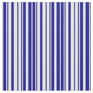 White and Dark Blue Lines/Stripes Pattern Fabric