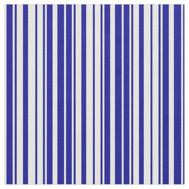 White and Dark Blue Lines/Stripes Pattern Fabric (Close Up)