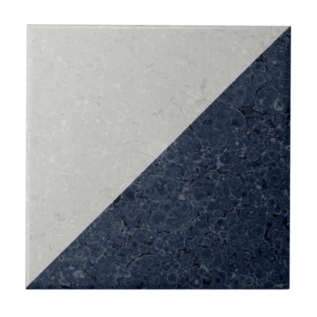 White and Dark Blue  Tile (Front)