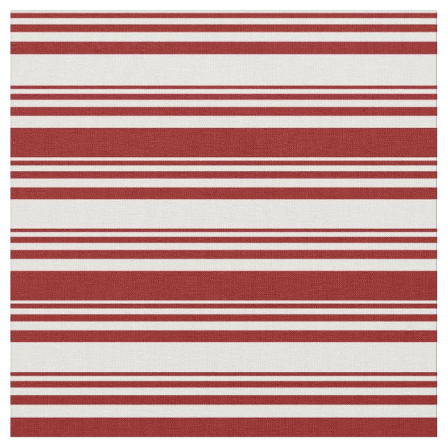 White and Dark Red Coloured Pattern Fabric (Close Up)