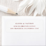 White and Dark Red | Simple Elegant Text<br><div class="desc">These minimalist and elegant wedding return address labels feature modern dark red maroon text on a white background. A simple and stylish look.</div>