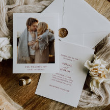 White and Dark Red Text and Photo | Wedding