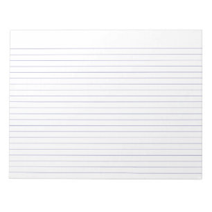 White and Deep Blue Lined Landscape Notepad