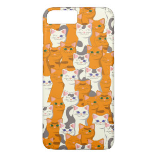 White and ginger cats pattern green eyes blue eyes Case-Mate iPhone case