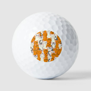 White and ginger cats pattern green eyes blue eyes golf balls