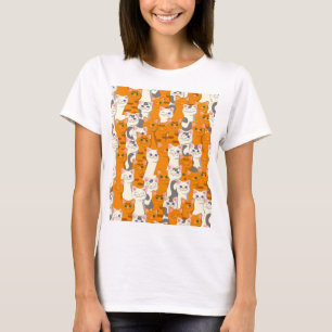 White and ginger cats pattern green eyes blue eyes T-Shirt