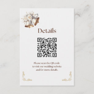 White and Gold Bells Details Enclosure Card