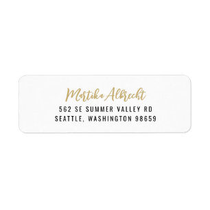 White and Gold Bold Typography Name Card