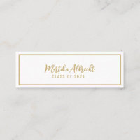 White and Gold | Bold Typography Name Card