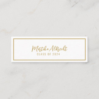 White and Gold | Bold Typography  Name Card