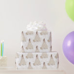 White and Gold Bride Wedding  Wrapping Paper<br><div class="desc">Beautiful paper for wedding gift giving.  A white and gold bridae pattern with gold accents</div>