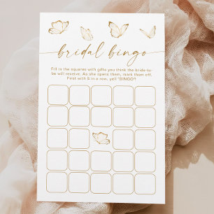 White and Gold Butterfly Bridal Shower Bingo Game