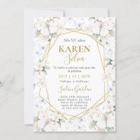 White and gold Butterfly Quinceanera