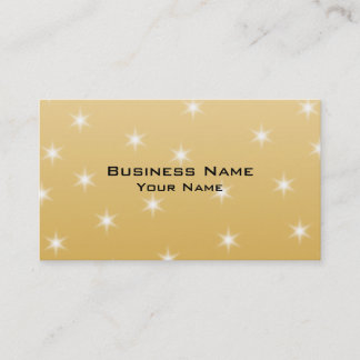 White and Gold Colour Star Pattern Business Card